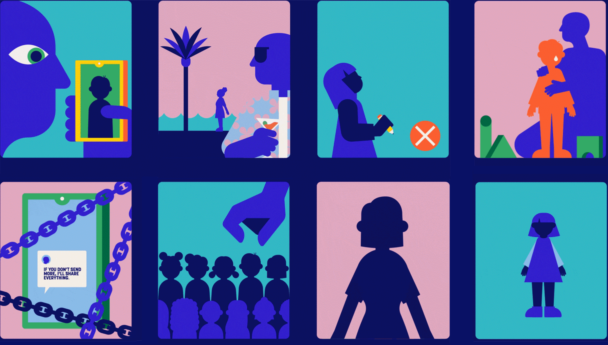 Animated social media assets for child protection terminology campaign