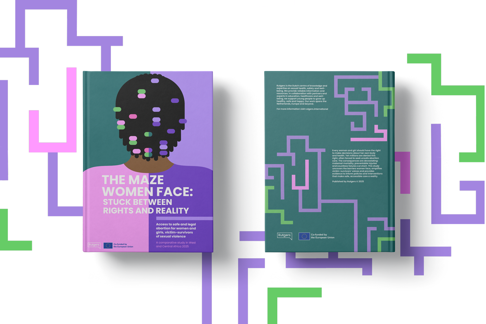 The Maze Women Face report and campaign publication design Rutgers International