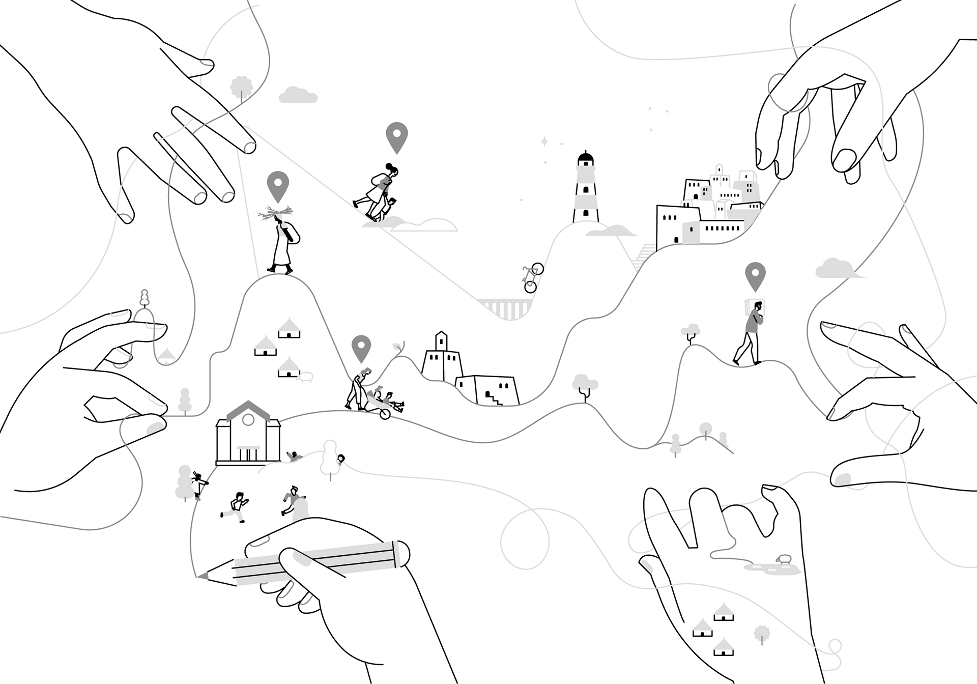 Humanitarian design full spread layout global protection guide