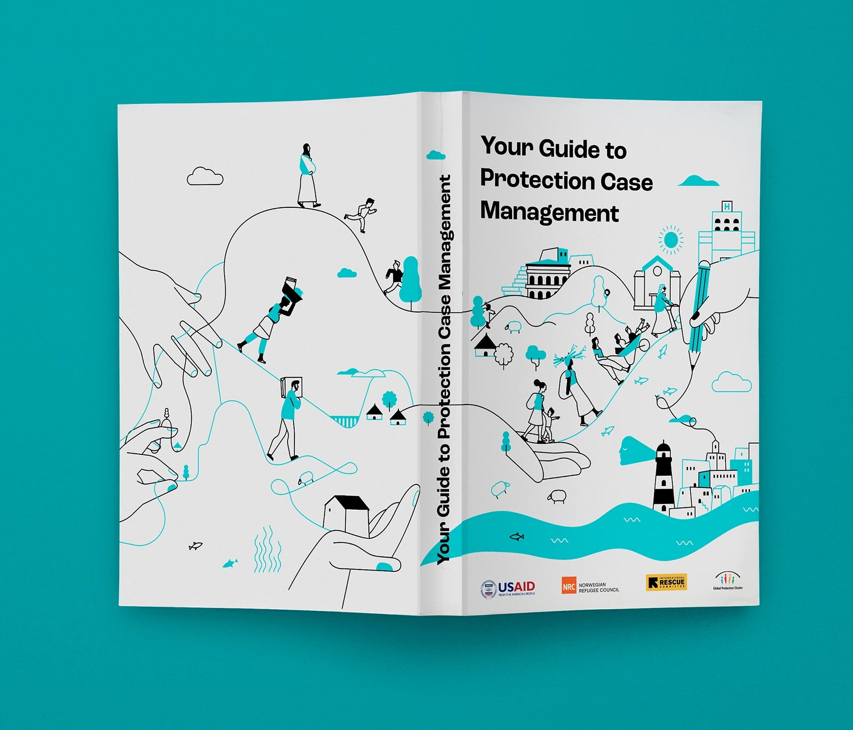 Humanitarian design publication cover layout caseworker guide