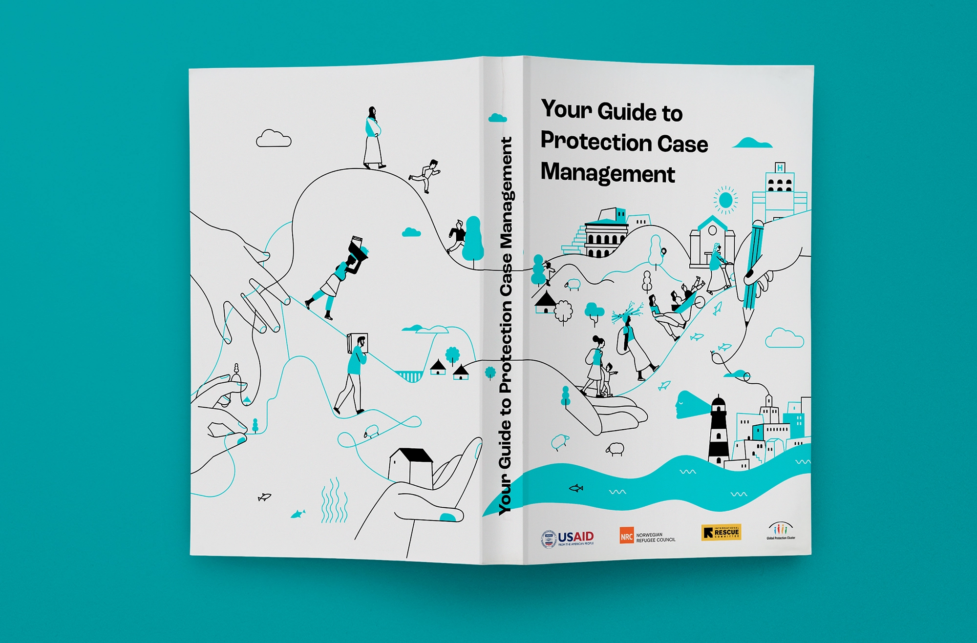 Humanitarian design publication cover layout caseworker guide