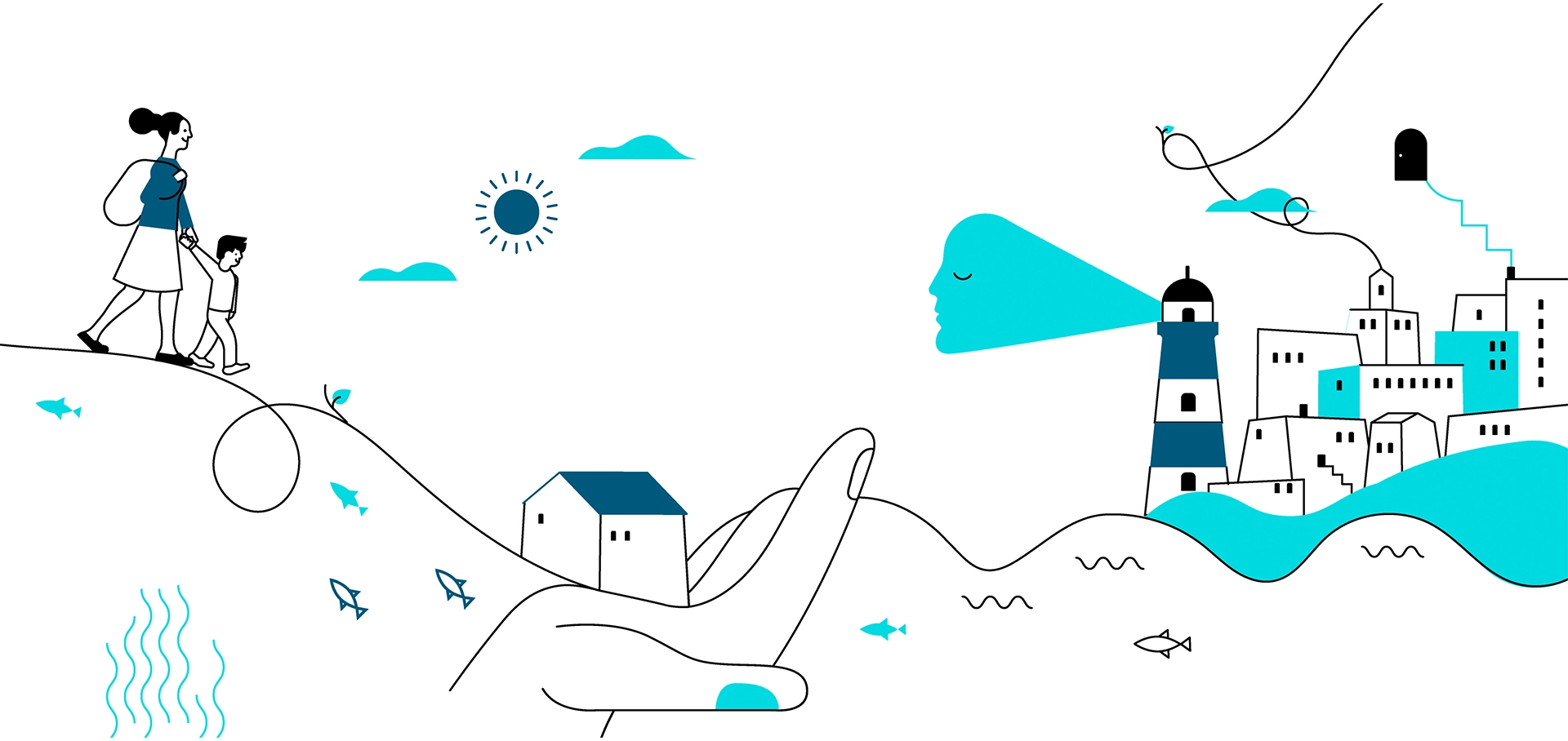 Custom illustrations humanitarian design protection caseworkers