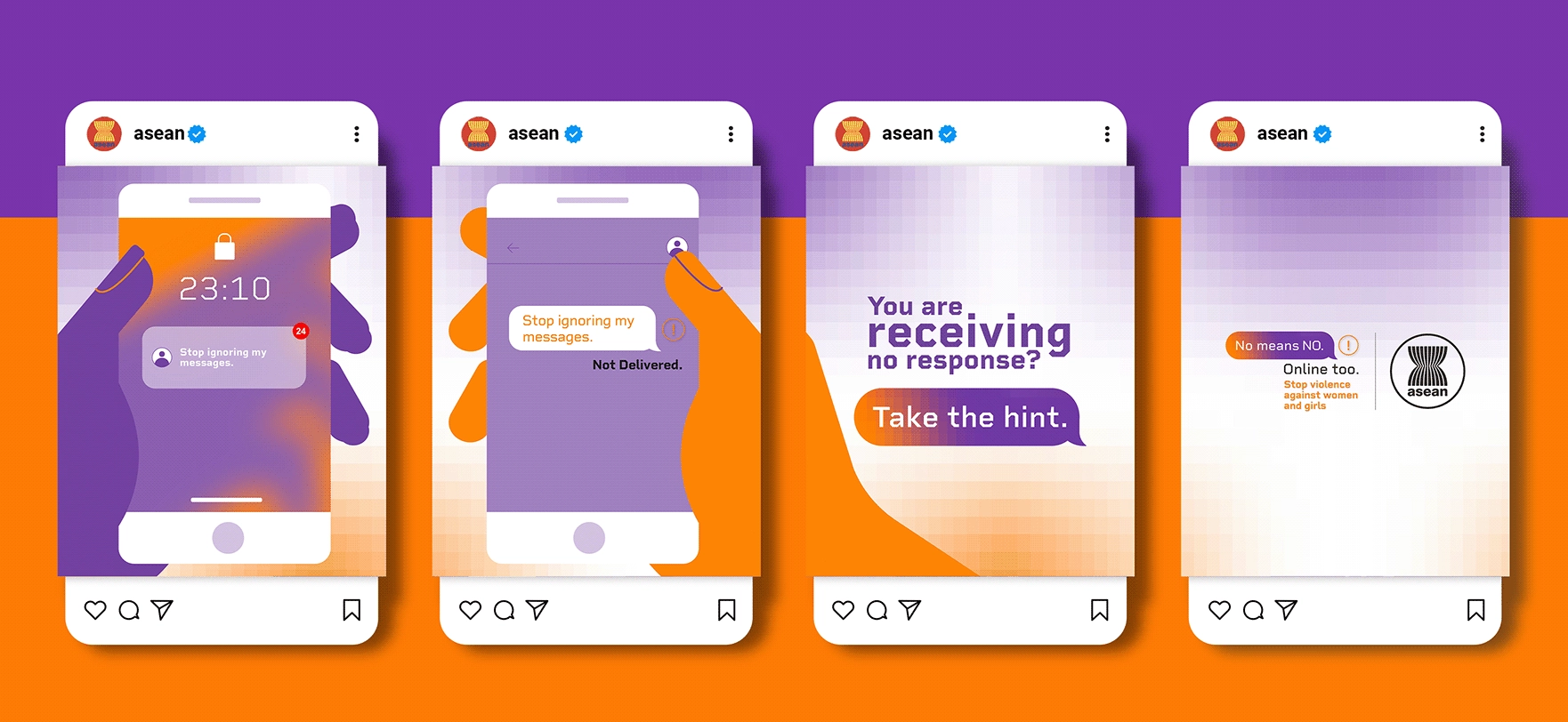 Campaign against digital gender-based violence — social media post design Southeast Asia