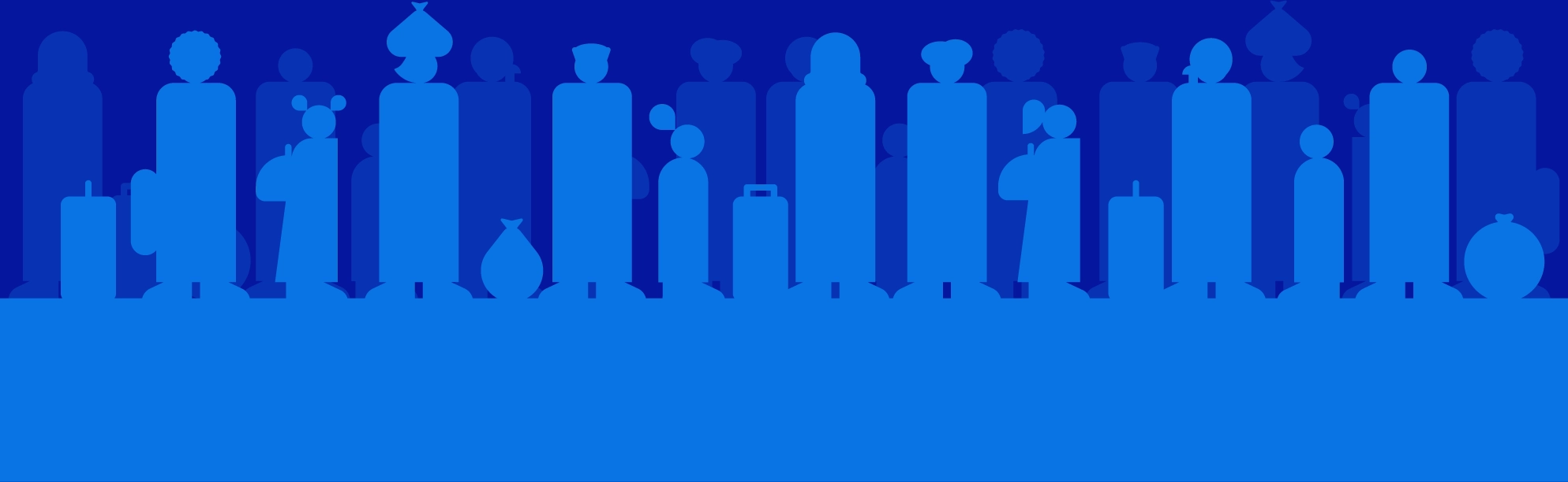 IIlustration of people standing - IDMC advocacy campaign